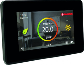 KD410-S - Řídící panel s dotykovým displejem pro řízení teploty v místnostech.