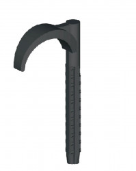 W983-7 - Natloukací příchytka do betonu, cihel a dřeva pro trubky do průměru 40 mm, jednoduchá, průměr trnu 8 mm.
